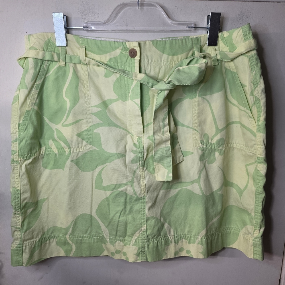 Lands' End Green Yellow Tropical Skort Women's Size 16